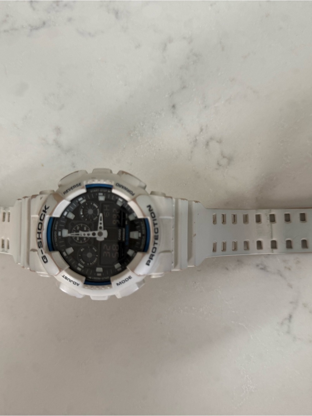 Casio White Digital-Analog G-Shock with Black Dial